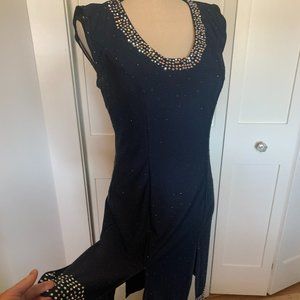 Midnight Blue Latin/Rhythm Heavily Stoned Dress Size Medium